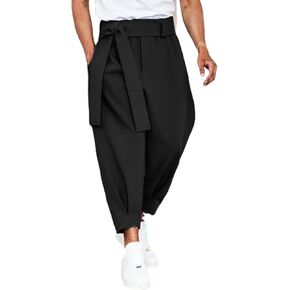 GTHTTT Mens Loose Casual Lightweight Elastic Waist Beach Pants Harem Trousers Hip Hop Loose Washed Stretch Pencil Pants in Saudi Arabia