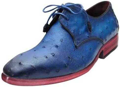 Johny Weber Handmade Oxfords in Blue Ostrich Leather in Saudi Arabia
