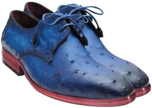 Johny Weber Handmade Oxfords in Blue Ostrich Leather in Saudi Arabia