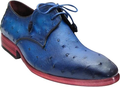Johny Weber Handmade Oxfords in Blue Ostrich Leather in Saudi Arabia