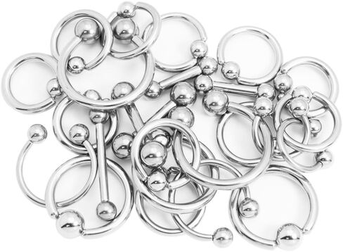 20 Mixed Body Piercing Jewelry Pack - Random Assortment of 8ga, 10ga, 12ga Jewelry in Saudi Arabia