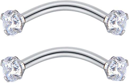 erDouckan Fashion Creative Body Piercing Jewelry for Women Men Fashion Women Round Cubic Zirconia Eyebrow Ring Barbell Body Piercing Jewelry in Saudi Arabia