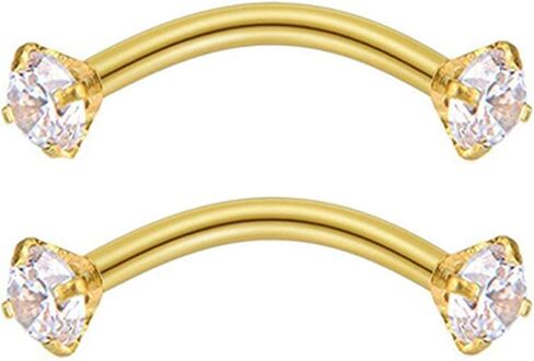erDouckan Fashion Creative Body Piercing Jewelry for Women Men Fashion Women Round Cubic Zirconia Eyebrow Ring Barbell Body Piercing Jewelry in Saudi Arabia