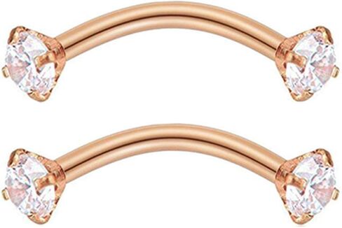 erDouckan Fashion Creative Body Piercing Jewelry for Women Men Fashion Women Round Cubic Zirconia Eyebrow Ring Barbell Body Piercing Jewelry in Saudi Arabia