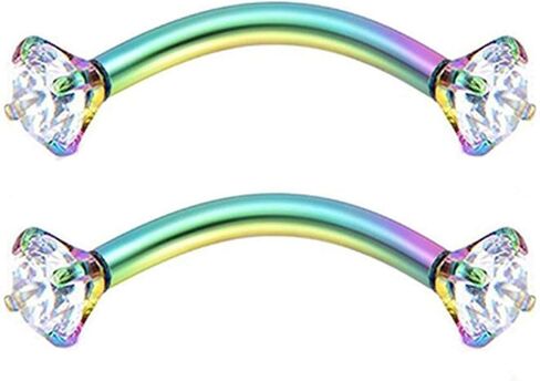 erDouckan Fashion Creative Body Piercing Jewelry for Women Men Fashion Women Round Cubic Zirconia Eyebrow Ring Barbell Body Piercing Jewelry in Saudi Arabia