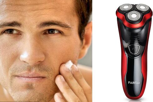FARI Rotary Electric Razor Shaver, Wet & Dry Rechargeable Electric Shaving Razor for Men, Black in Saudi Arabia
