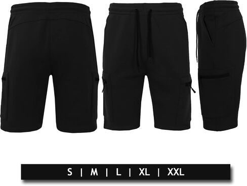 Men's Classic and Cargo Fleece Joggers Shorts, Cotton Blend Shorts with Pockets in Kuwait