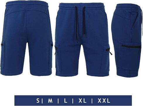 Men's Classic and Cargo Fleece Joggers Shorts, Cotton Blend Shorts with Pockets in Kuwait