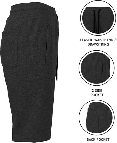 Men's Classic and Cargo Fleece Joggers Shorts, Cotton Blend Shorts with Pockets in Kuwait