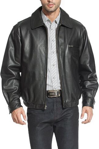 BGSD Men Aaron Classic Cowhide Leather Bomber Jacket (Regular and Big & Tall) in Saudi Arabia