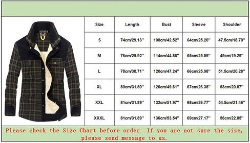 WUAI-Men Winter Warm Sherpa Fleece Lined Shirt Jackets Thicken Button Down Thermal Buffalo Plaid Flannel Shacket Outwear in Saudi Arabia