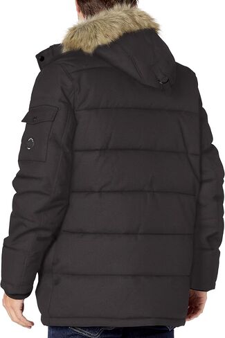 Nautica Men's Quilted Parka Jacket Removable Faux Fur Hood in Kuwait