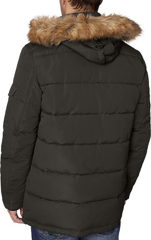 Nautica Men's Quilted Parka Jacket Removable Faux Fur Hood in Kuwait