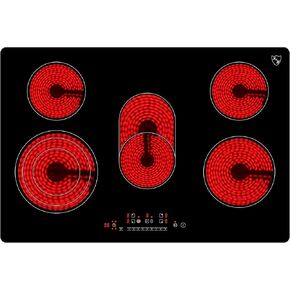 K&H 5 Burner 30 Inch Built-in Electric Stove Top Radiant Ceramic Cooktop Touch Control 240V 8600W CE30-8608 in Saudi Arabia