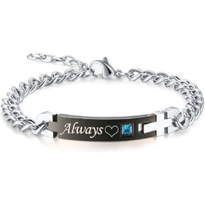 GAGAFEEL Custom Bracelet Cuff Couple Bracelets Engraved ID Date Name Promise Women Men Teen Girls Boys Personalized Braided Rope Birthday Anniversary Valentines Jewelry Gift in Kuwait