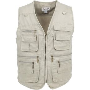 LUSI MADAM Men's Stone Washed Denim Multi-pocketed Fishing Work Outerwear Vest in Saudi Arabia