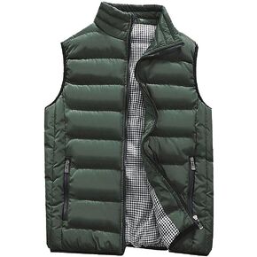 SSDXY Men's Padded Cotton Blend Autumn Winter Warm Vest Coat Tops Jacket Casual Loose Sleeveless Solid Slim Warm Outwear in Saudi Arabia