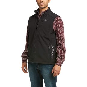 ARIAT Men's MNS Logo 2.0 Patriot Softshell Vest Blk in Kuwait
