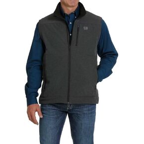 Cinch Men's Solid Cc Texture Zip-Front Bonded Vest in Saudi Arabia