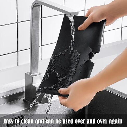 8 Pack Stove Burner Covers Reusable Non-Stick Fast Clean Liners for Kitchen Cuttable Easy to Clean Size 10.6" x 10.6"（Black） in Saudi Arabia
