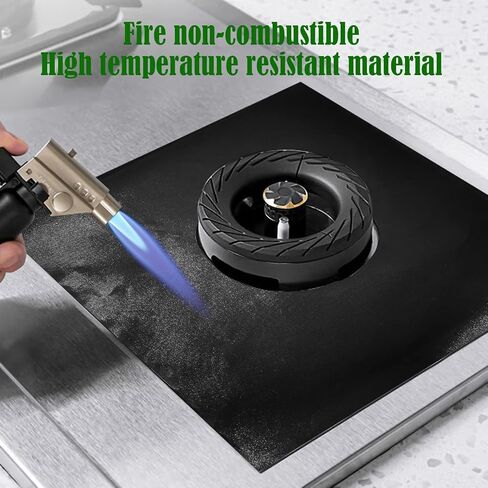8 Pack Stove Burner Covers Reusable Non-Stick Fast Clean Liners for Kitchen Cuttable Easy to Clean Size 10.6" x 10.6"（Black） in Saudi Arabia
