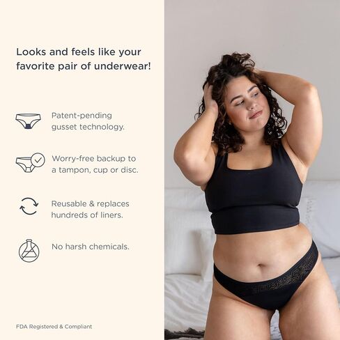 سالت ملابس داخلية قابلة لإعادة الاستخدام - مريحة ورفيعة وتبقيك جافًا من جميع التسربات (ثونج دانتيل) in Kuwait