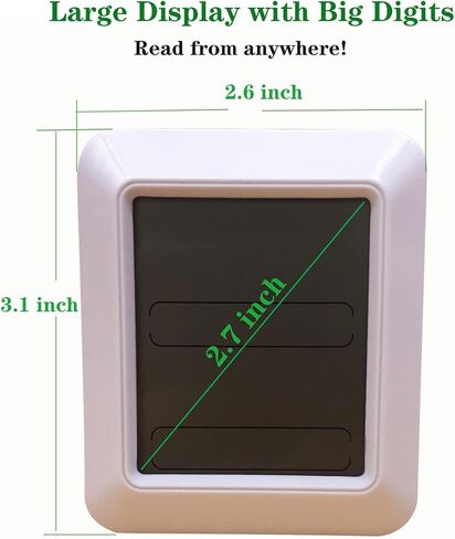 جهاز قياس درجة الحرارة والرطوبة الرقمي، جهاز استشعار كبير بشاشة LCD كبيرة الحجم، جهاز قياس درجة حرارة الغرفة الداخلية، مؤشر راحة الهواء للحيوانات الأليفة، الزواحف، الدفيئة، الطابق السفلي، المرطب، الجيتار، المكتب، القبو in Kuwait
