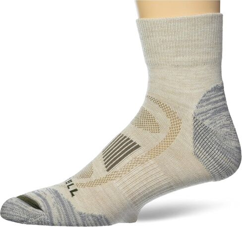 Merrell Men's and Women's Zoned Cushioned Wool Hiking Quarter Socks - Unisex Arch Support Band and Breathable Mesh in Saudi Arabia