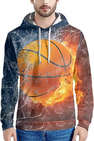 HUIACONG Men Hooded Sweatshirt Drawstring Long Sleeve O-Neck Hoodeds Pullover in Saudi Arabia