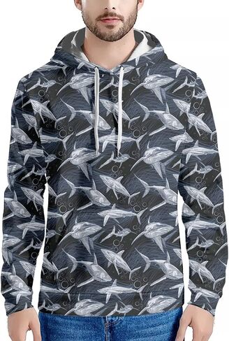 HUIACONG Men Hooded Sweatshirt Drawstring Long Sleeve O-Neck Hoodeds Pullover in Saudi Arabia