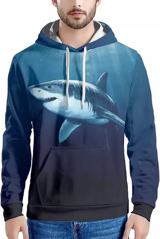 HUIACONG Men Hooded Sweatshirt Drawstring Long Sleeve O-Neck Hoodeds Pullover in Saudi Arabia