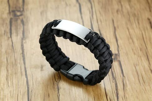 MZZJ Dad Gifts from Son Daughter Stainless Steel ID Nylon Outdoor Sport Paracord Survival Cuff Bracelet,Dad's Birthday Present, Funny Gift Idea for Dad,Dad's Birthday Present in Kuwait