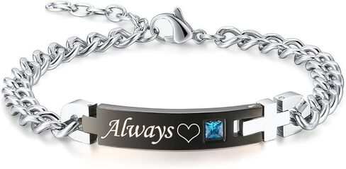 GAGAFEEL Custom Bracelet Cuff Couple Bracelets Engraved ID Date Name Promise Women Men Teen Girls Boys Personalized Braided Rope Birthday Anniversary Valentines Jewelry Gift in Kuwait
