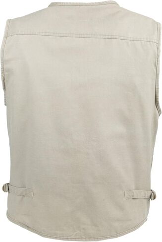 LUSI MADAM Men's Stone Washed Denim Multi-pocketed Fishing Work Outerwear Vest in Kuwait