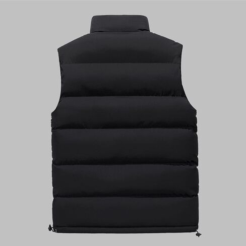 Ymosrh Mens Jackets Fashion Men's Autumn/Winter Solid Colour Warm Down Cotton Zip Vest Winter Coats for Men in Kuwait