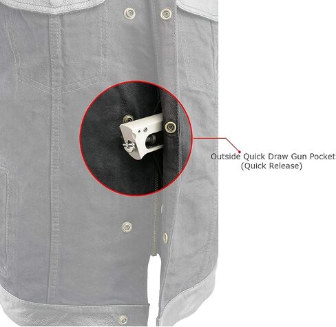 Milwaukee Leather MDM3010 Men's Black Denim Club Vest with Leather Trim and Hidden Zipper in Saudi Arabia