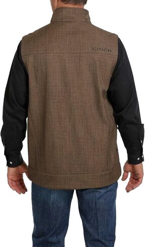 Cinch Men's Solid Cc Texture Zip-Front Bonded Vest in Kuwait