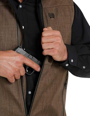 Cinch Men's Solid Cc Texture Zip-Front Bonded Vest in Kuwait