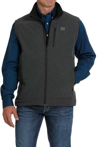 Cinch Men's Solid Cc Texture Zip-Front Bonded Vest in Saudi Arabia