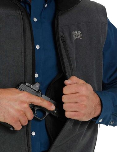 Cinch Men's Solid Cc Texture Zip-Front Bonded Vest in Saudi Arabia