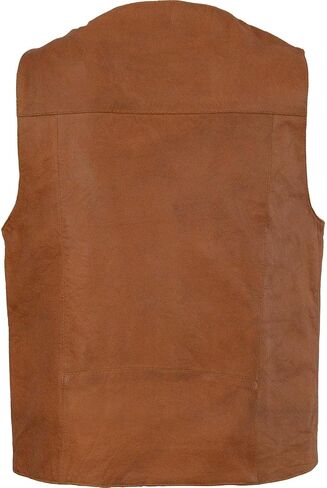 Milwaukee Leather LKM3702 Men's Leather V-Neck Western Style Motorcycle Rider Vest w/Classic Buffalo Snaps Closure in Kuwait