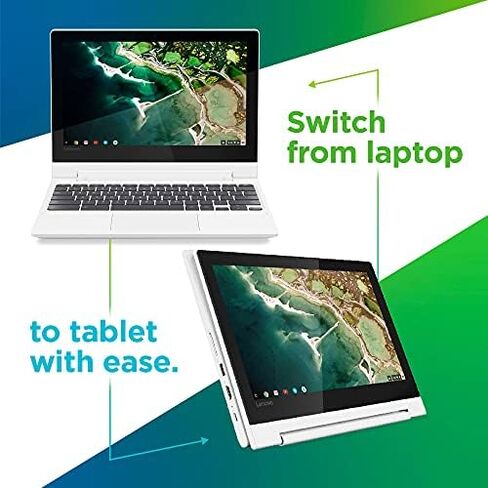 لاب توب لينوفو كروم بوك فليكس 3 مقاس 11 بوصة، شاشة IPS عالية الدقة مقاس 11.6 بوصة، ميديا ​​تيك MT8173C، ذاكرة وصول عشوائي سعتها 4 جيجابايت، مساحة تخزين 64 جيجابايت، نظام تشغيل كروم، أبيض بليزارد in Kuwait