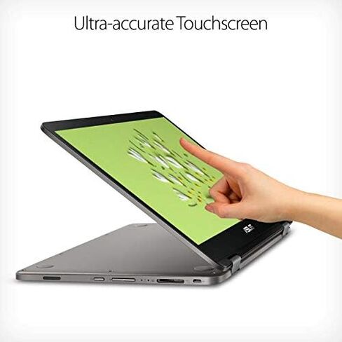 ASUS VivoBook Flip 14 Thin and Light 2-in-1 Laptop, 14" HD Touchscreen, Intel Celeron N4020 CPU, 4GB RAM, 128GB Storage, Windows 10 Home S, Microsoft 365, Light Grey, TPM, Fingerprint, J401MA-PS04T in Saudi Arabia