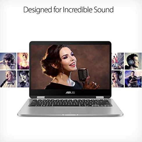 ASUS VivoBook Flip 14 Thin and Light 2-in-1 Laptop, 14" HD Touchscreen, Intel Celeron N4020 CPU, 4GB RAM, 128GB Storage, Windows 10 Home S, Microsoft 365, Light Grey, TPM, Fingerprint, J401MA-PS04T in Saudi Arabia
