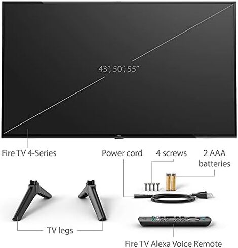 تلفزيون Amazon Fire TV 55 بوصة 4-Series 4K UHD الذكي، بث تلفزيوني مباشر بدون كابل in Kuwait