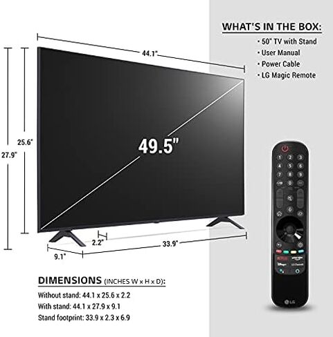 LG 50-in 4K UHD TM120 Smart LED TV W/ Quad Core Intelligent Processor - 50UP8000PUR in Saudi Arabia