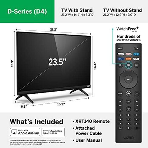 VIZIO 43-inch D-Series Full HD 1080p Smart TV with Apple AirPlay and Chromecast Built-in, Alexa Compatibility, D43f-J04, 2022 Model in Saudi Arabia