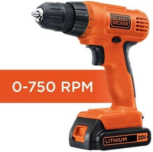BLACK+DECKER LD120VA 20-Volt Max Lithium Drill/Driver with 30 Accessories - Orange with BLACK+DECKER BDA91109 Combination Accessory Set, 109-Piece in Saudi Arabia