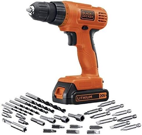BLACK+DECKER LD120VA 20-Volt Max Lithium Drill/Driver with 30 Accessories - Orange with BLACK+DECKER BDA91109 Combination Accessory Set, 109-Piece in Saudi Arabia