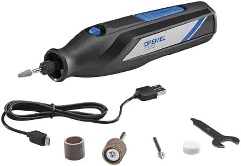 Dremel 7350-5 Cordless Rotary Tool Kit - Includes 4V Li-ion Battery and 5 Rotary Tool Accessories - Ideal for Light DIY Projects and Precision Work in Saudi Arabia